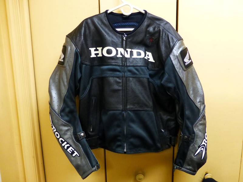 Joe Rocket Men's Honda Leather Motorcycle Jacket w/ Pads Size 48 Very