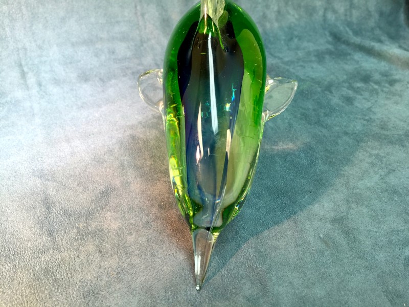 clear glass dolphin figurine