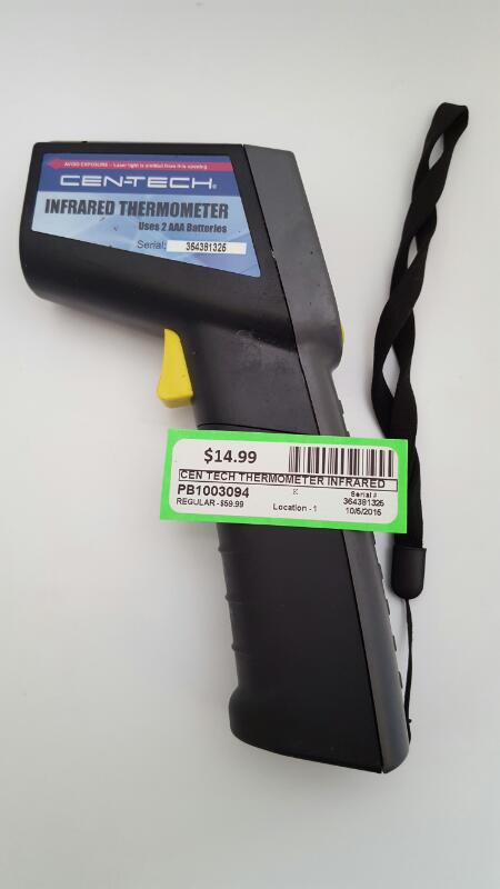 CEN TECH INFRARED THERMOMETER W/CLASS II LAZER Good | Buya