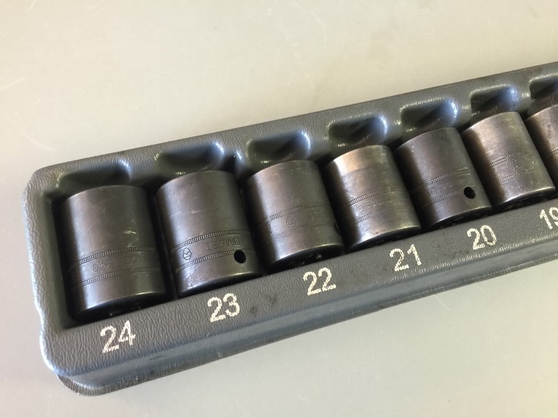 SNAPON 315IMDMYA 15PC 1/2" IMPACT SOCKET SET SHALLOW 12 PT 1024MM