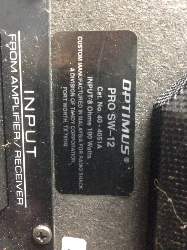 Optimus Home Theater Subwoofer PROSW12 Good Buya