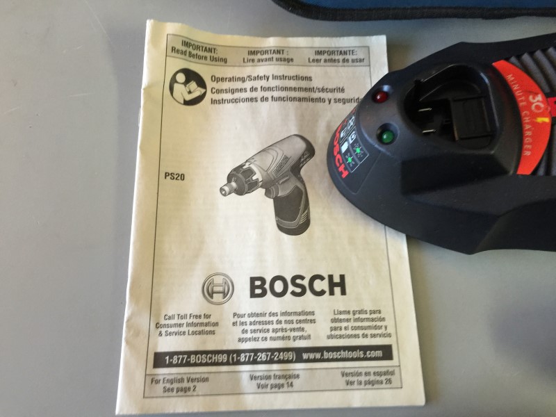 BOSCH PS20 1/4" Cordless Drill 2PC Kit 3 Batts Good Buya