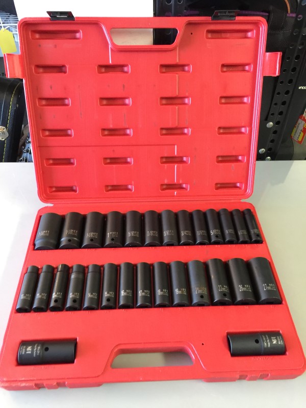 NAPA 29 Piece PROFESSIONAL IMPACT SOCKET SET 1/2" DEEP SAE/METRIC Like
