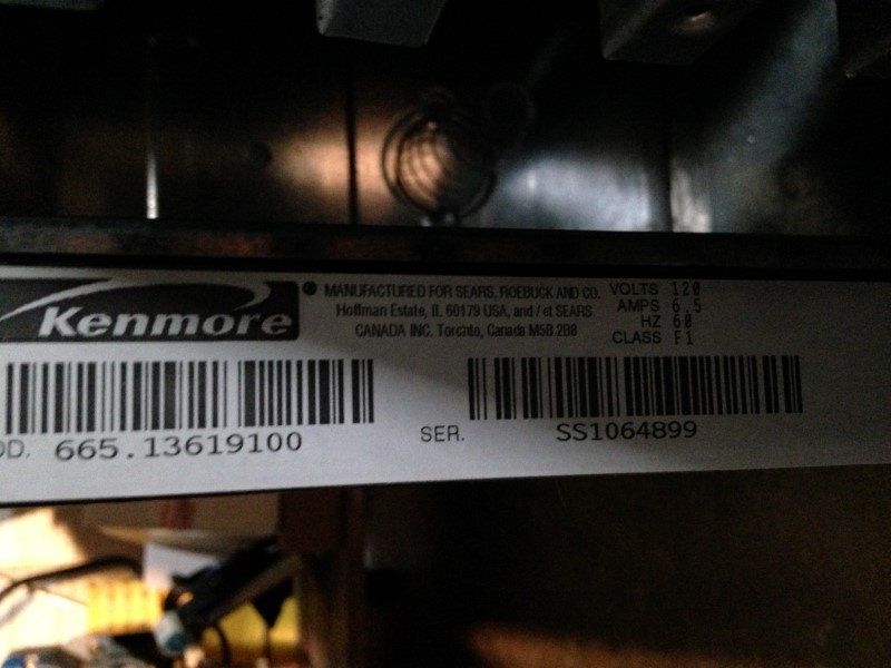 KENMORE Trash Compactor 665.13619100 For parts or not working Buya