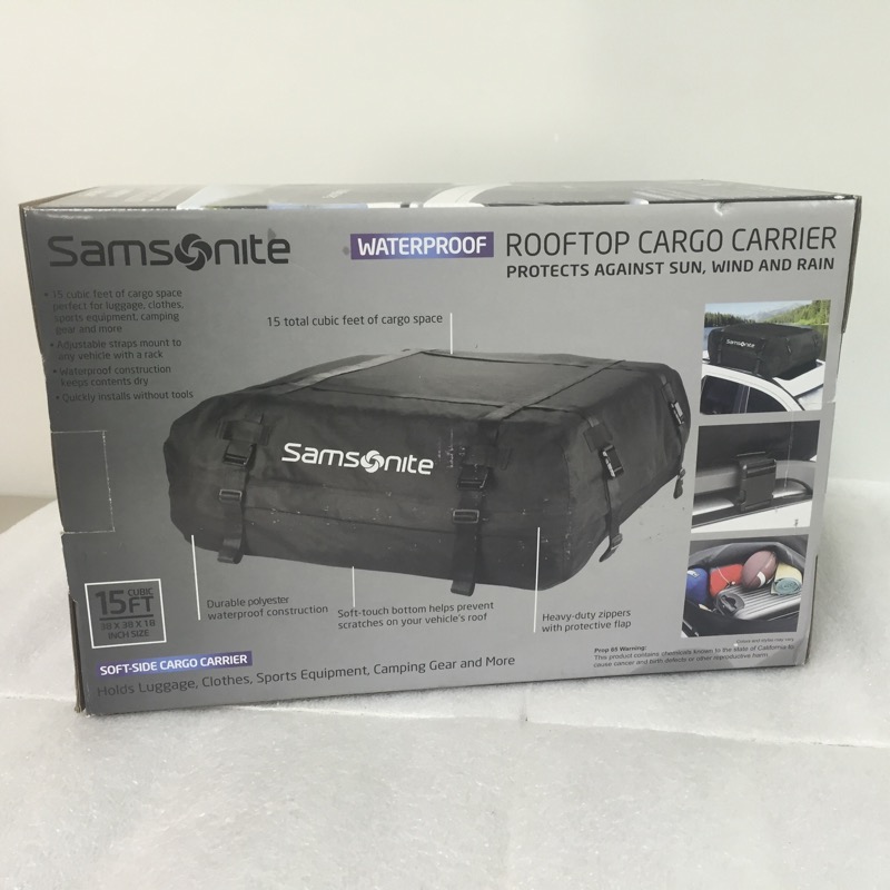 SAMSONITE ROOFTOP CARGO CARRIER 15 CUBIC FEET 38X38X18 Brand New Buya