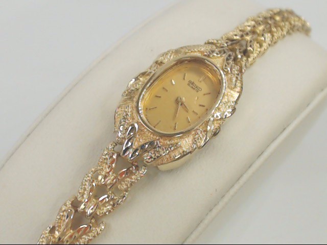 seiko 14k gold mens watch