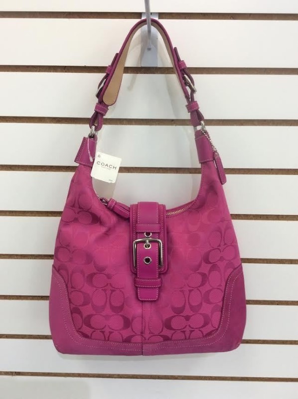 large pink coach purse