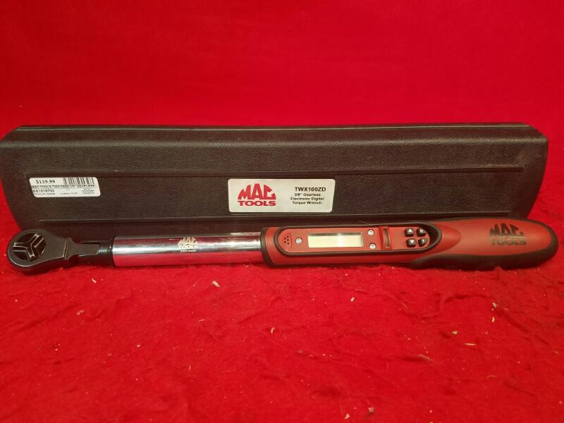 Mac Tools TWX100ZD 3/8" Gearless Electronic Digital Torque Wrench Very