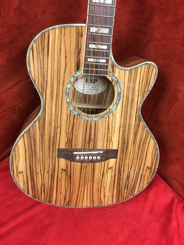 ESP LTD XTONE XEWZ EXOTIC WOOD ZEBRAWOOD ACOUSTIC GUITAR. Very Good | Buya