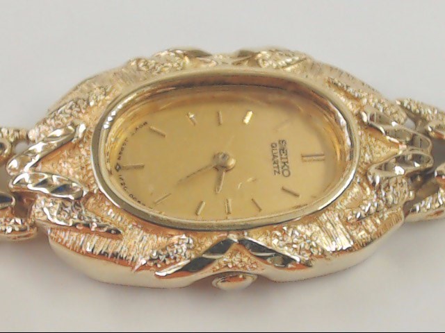 seiko 14k gold mens watch