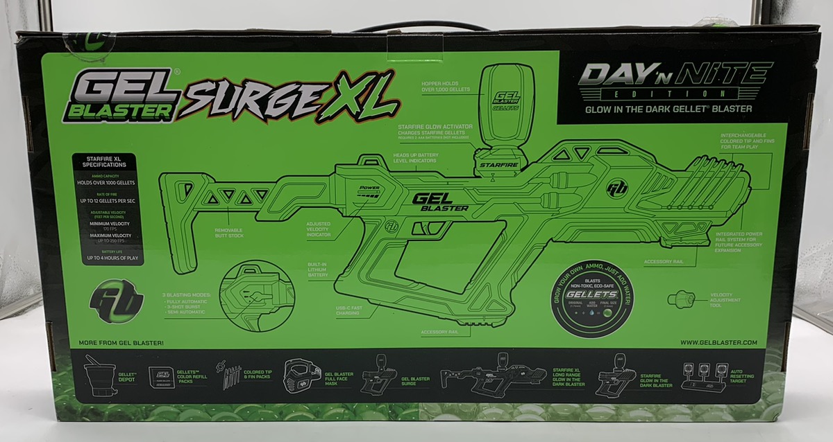 Gel Blaster Surge XL Day N Nite Edition Gellet Gel Blaster Toy Like