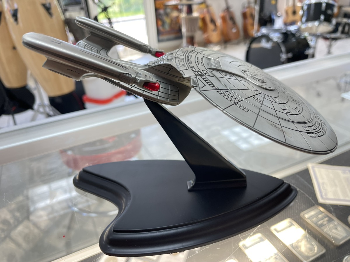 Franklin Mint 1991 Star Trek Next Gen USS ENTERPRISE NCC 1701 D Pewter