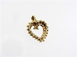 10 KT GOLD PENDANT HEART 0.9DWT/YG