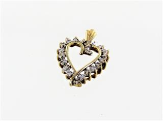 10 KT GOLD PENDANT HEART 0.9DWT/YG