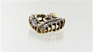 10 KT GOLD PENDANT HEART 0.9DWT/YG