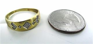 10KT SOLID YELLOW GOLD 21 DIAMONDS WEDDING BAND SZ 11 RING