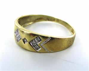 10KT SOLID YELLOW GOLD 21 DIAMONDS WEDDING BAND SZ 11 RING