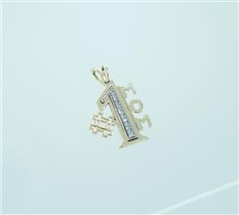 14KT YELLOW GOLD DIAMOND #1 MOM .14 ATW PENDANT