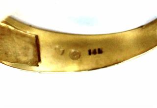 14KT SOLID YELLOW GOLD BLACK ONYX SIZE 9 RING PROTECTION