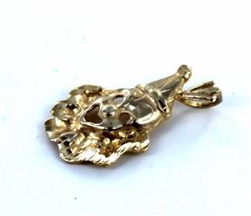 14KT SOLID YELLOW GOLD CIRCUS CLOWN CHARM PENDANT