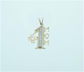 14KT YELLOW GOLD DIAMOND #1 MOM .14 ATW PENDANT