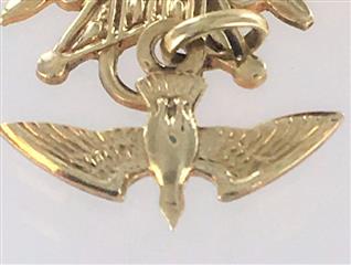 14KT YELLOW GOLD KNIGHTS OF COLOMBUS SPIRITUAL RELIGIOUS DOVE PENDANT