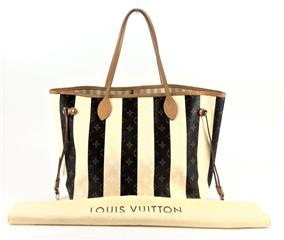 LOUIS VUITTON NEVERFULL RAYURES MM BROWN CANVAS TOTE | eBay