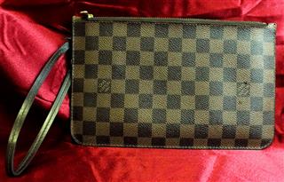 Louis Vuitton Damier Ebene Neverfull Pochette Handbag, Pouch Date Code SA1134 | eBay