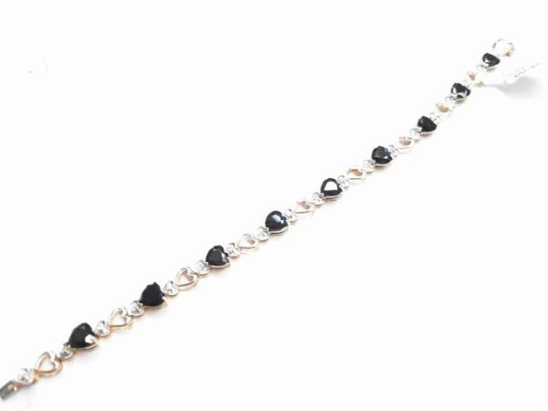 Blue Stone Gold-Diamond & Stone Bracelet 19 Diamonds .19 Carat T.W.