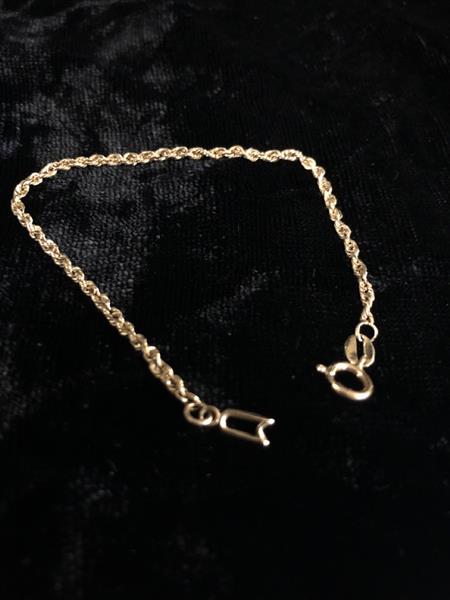 Gold Rope Bracelet 14K Yellow Gold 1.6g