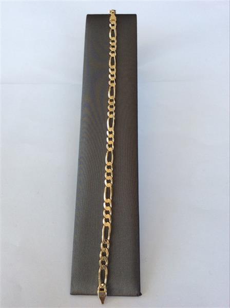 Gold Figaro Bracelet 14K Yellow Gold 9.9g