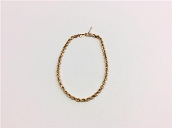 Gold Rope Bracelet 14K Yellow Gold 7.5g