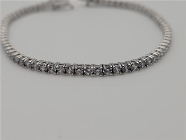Cubic Zirconia Silver-Stone Bracelet 925 Silver 8.6g