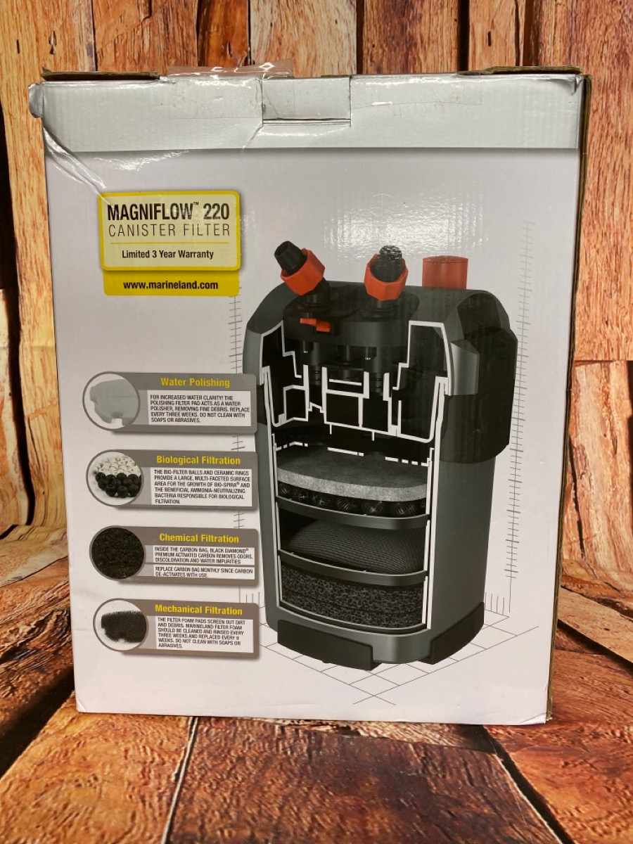 MARINELAND MAGNIFLOW 220 CANISTER FILTER Like New Buya