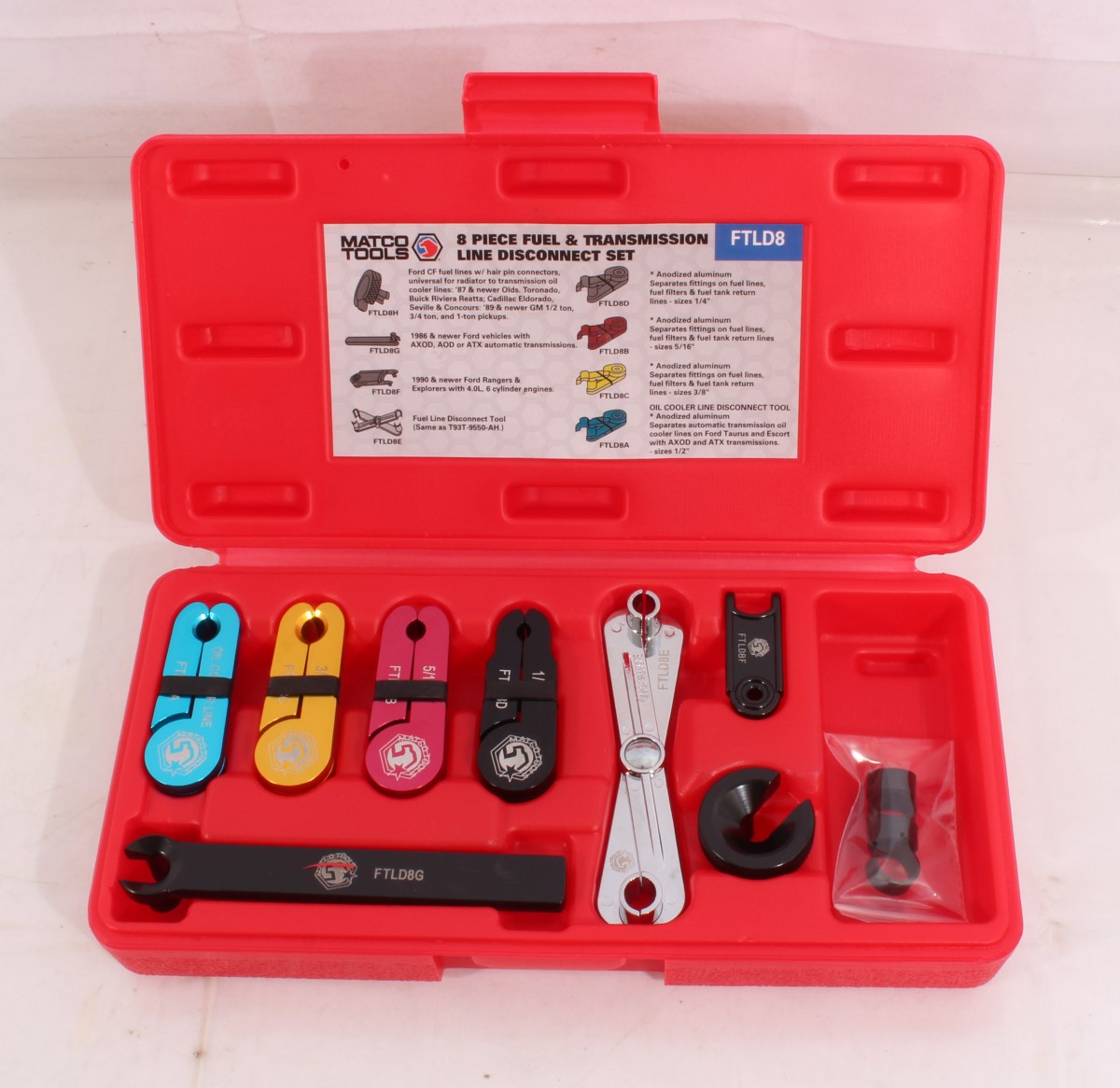 Matco Tools 8pc Fuel and Transmission Line Disconnect Set FTLD8 Good
