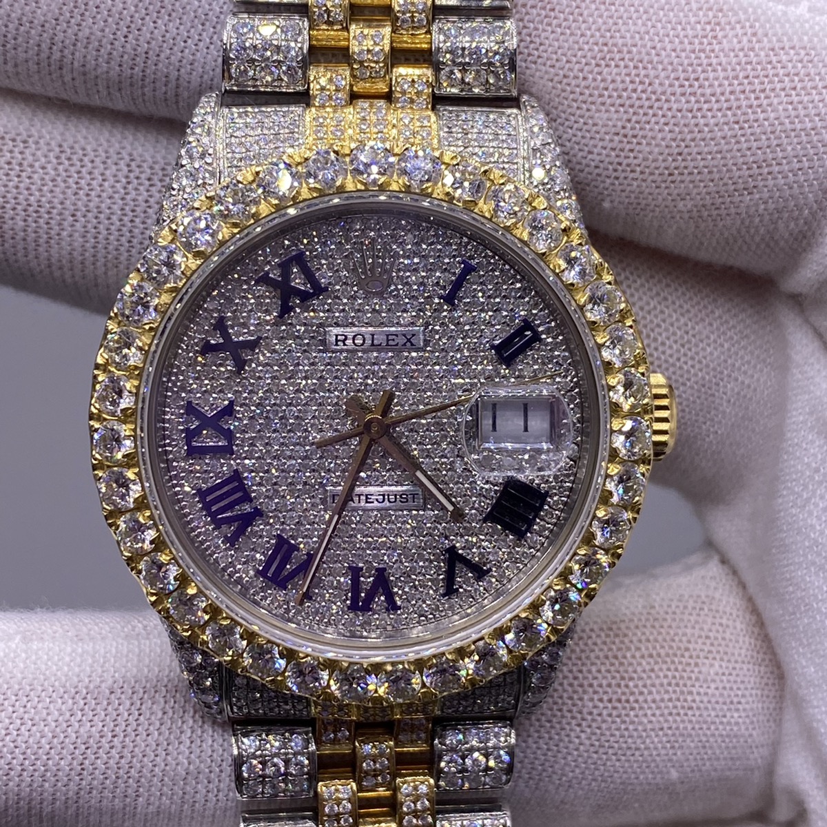 Rolex 36mm Datejust Full Bustdown 2Tone 18K Y Gold & Steel Diamond