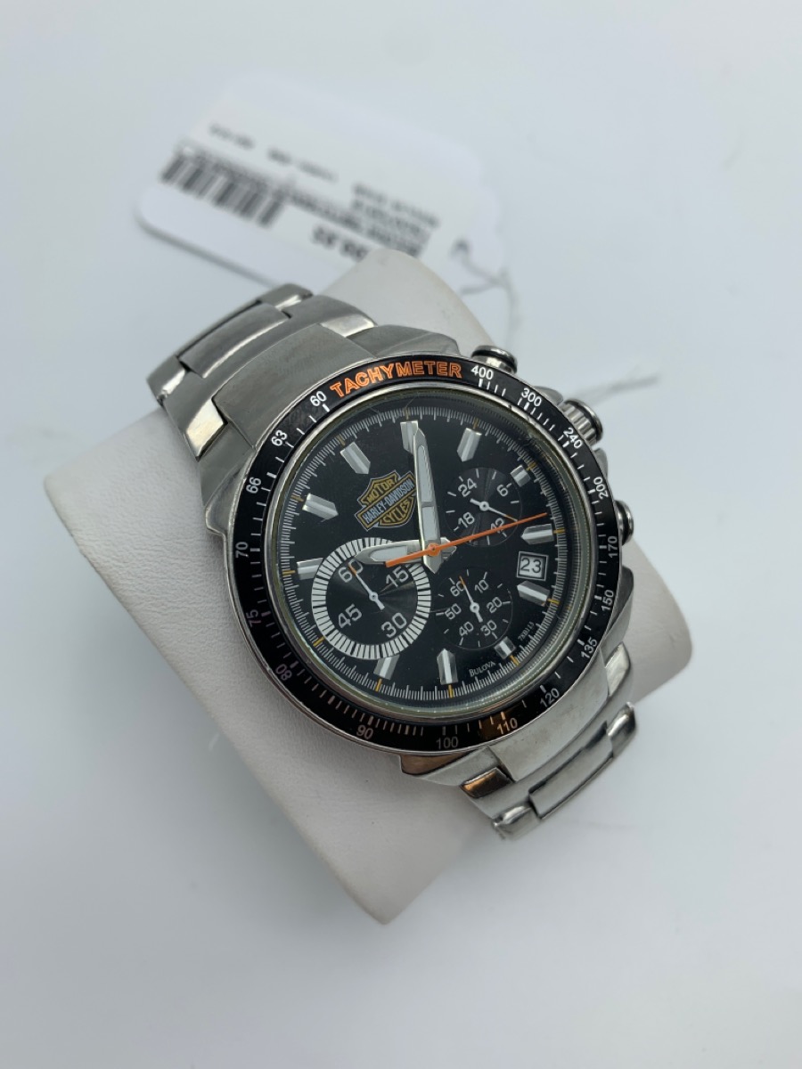BULOVA 78B113 HARLEY DAVIDSON EDITION CHRONOGRAPH NO BATTERY NO