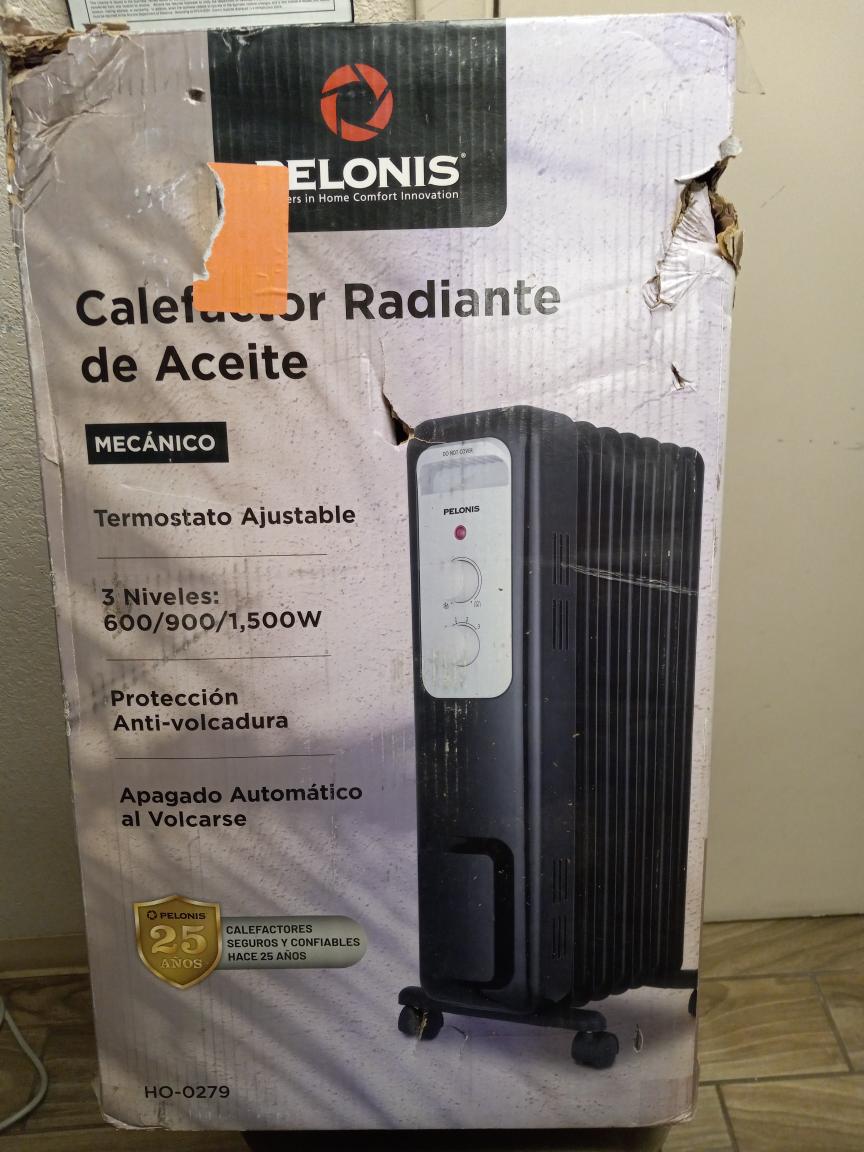 PELONIS RADIANT PORTABLE SPACE HEATER 1,500WATT DIGITAL ELECTRIC OIL