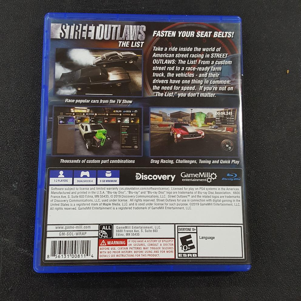 PS4 STREET OUTLAWS THE LIST Very Good | Buya