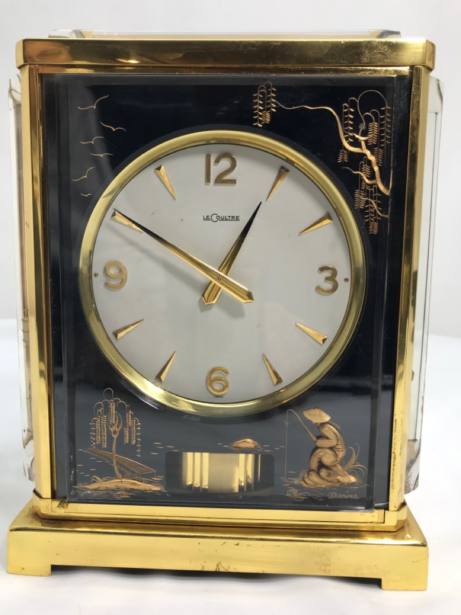 Jaeger LeCoultre Atmos Asian Marina Black Glass Perpetual Motion Clock