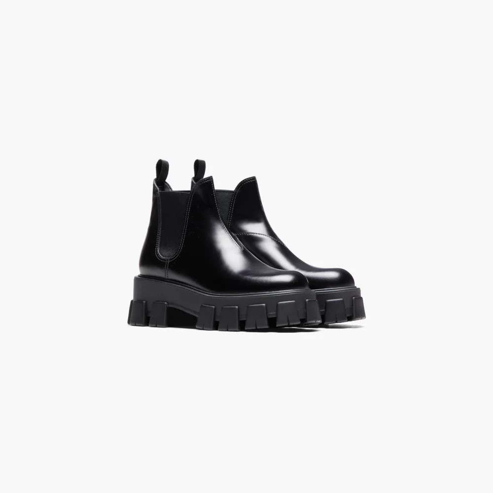 monolith brushed leather booties