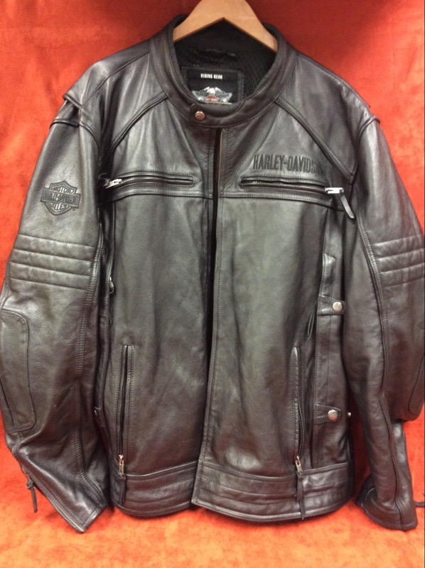 HARLEY-DAVIDSON MENS BLACK LEATHER JACKET 3XL (CA03402) Good | Buya