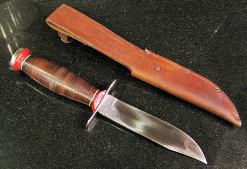 1960's Schrade-Walden Bowie Hunter 138L Knife, Leather Wrapped Handle ...