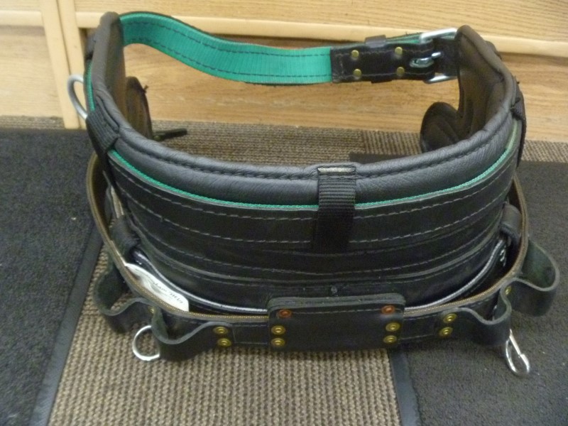 BUCKINGHAM 20182M LINEMAN'S MOBILITY BELT BLACK LEATHER MFG. DATE 6/13