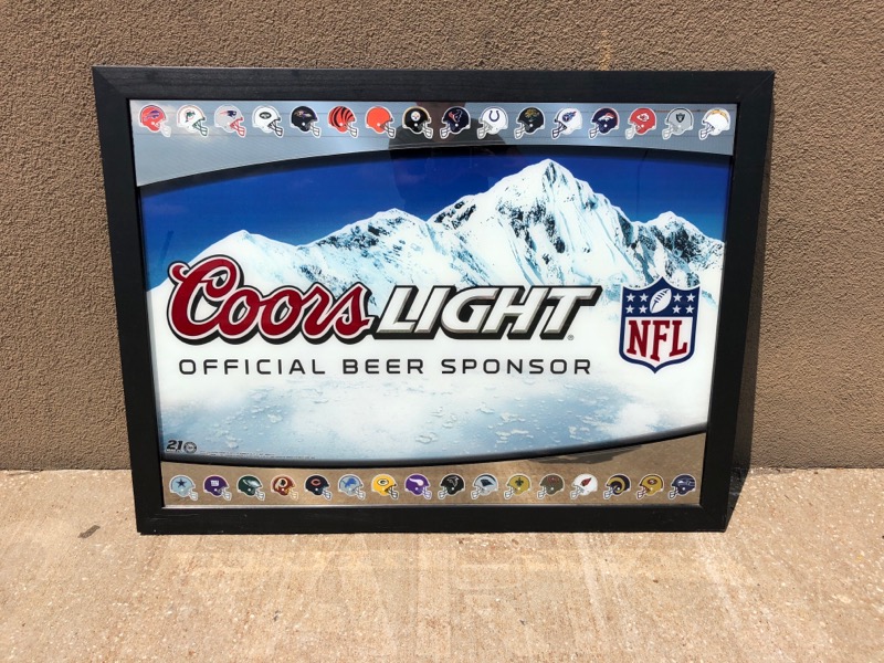 Coors Light NFL Logo Bar Framed Mirror 44