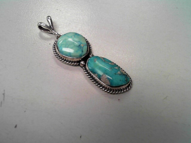 STERLING SILVER/TURQUOISE PENDANT Very Good | Buya