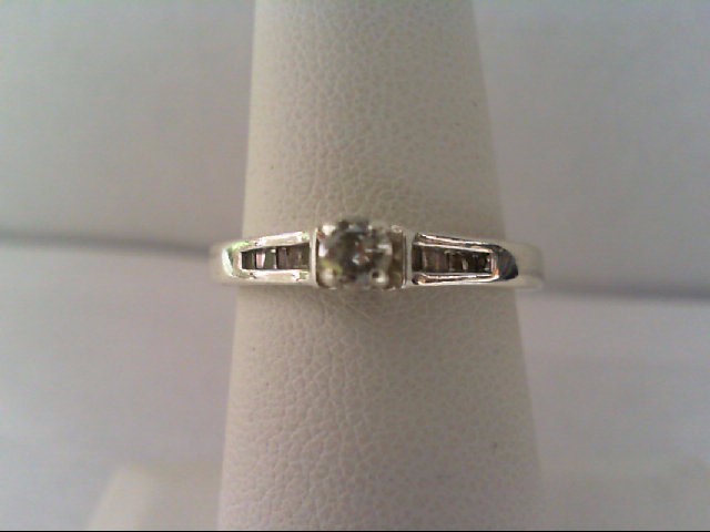 Lady's Silver-Diamond Engagement Ring 