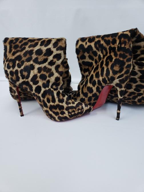 leopard louboutin booties