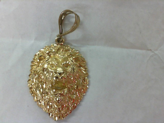 Mans Gold Lion Pendant 14k Yellow 13 8dwt Pre Owned Sharp Mans Gold Lion Pendant 14k Yellow 13 8dwt