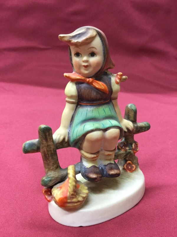 Vintage Just Resting Girl Sitting on Fence Hummel by W. Goebel 1938 ...